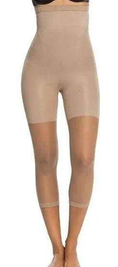 NEW SPANX Super High Footless Shaper In-Power Line Size C Nude Tummy Control thumbnail 1