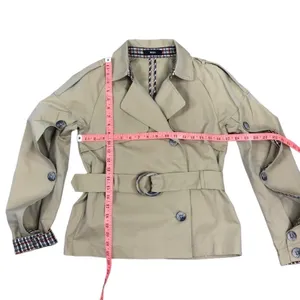 N12H Trench Jacket Sz XS Tan Button Up Sleeve Boho City Chick Rare Preppy NWOT thumbnail 10