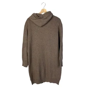 CAARA Coffee Brown‎ Jordanna Hoodie Knit Sweater Dress M thumbnail 3