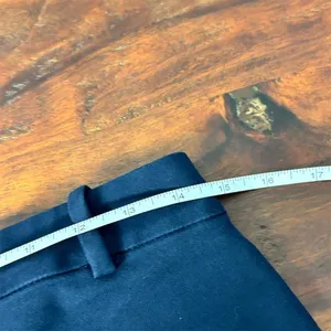 Zara Woman Navy Blue Straight Leg Trousers Silver Zip Detail Size M Medium‎ thumbnail 6