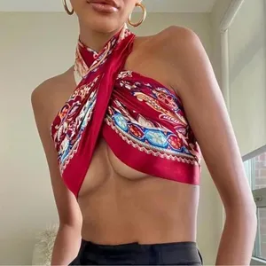 Princess Polly Gemini Red Satin Scarf Top thumbnail 3