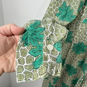 Roberta Roller Rabbit Green Mini Shirt Dress Palm Leaf Cotton Classic Preppy thumbnail 6