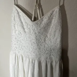 American Eagle Cream Lace Fit and Flare Dress XS Coquette Smocked Cottagecore‎ thumbnail 2