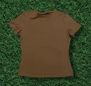 Amazon Brown Basic Crop Top thumbnail 1