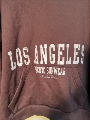 Pacsun Women's Sz Large Pacific Sunwear LA Texture Hoodie Chocolate Brown Cotton thumbnail 7