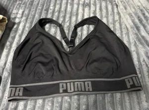 Puma Black Logo Elastic Seamless Sports Bra thumbnail 1