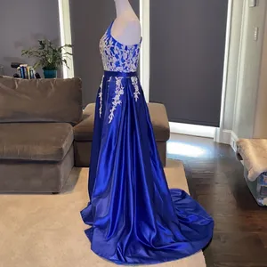Women’s One Shoulder Full Length Blue Prom Party Dress Size 8 thumbnail 4