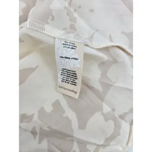 Soft Surroundings Tunic Women S 2BE43 Tan Floral Split Neck 3/4 Sleeve EUC thumbnail 3