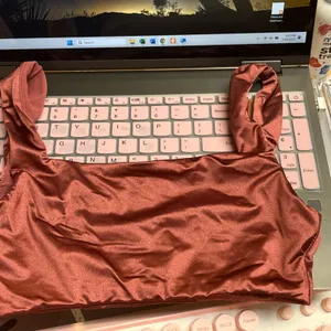NWT SKIMS Stretch‎ Satin Square Neck Bralette Top XS Berry thumbnail 4