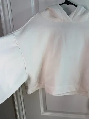 Alo Yoga White Cropped Hoodie Size S thumbnail 3