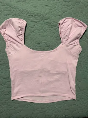 Hollister Light Pink Ruffled Top thumbnail 3