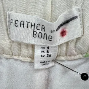 Anthropologie Feather Bone Wide Leg Talise Pants 4 Cream‎ Red Fruit Print Crop thumbnail 12
