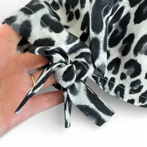 The Limited Leopard Print Boat Neck Blouse Black Cream Tie Sleeve Size XS‎ New thumbnail 3