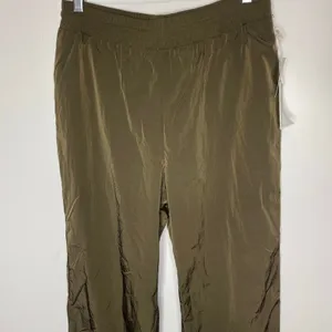 Good American Wide Leg Track Pants MEDIUM Mocha Pull On Casual Athletic Gym thumbnail 7