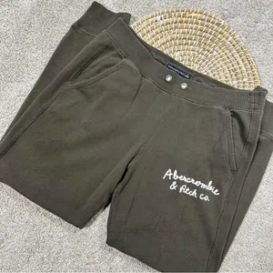 Abercrombie & Fitch Sunday Jogger Logo Sweat Pants Pull On Mid Rise in Green S thumbnail 2