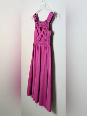 Anthropologie Maeve Pink Purple Fuchsia Mona Off Shoulder Midi Dress thumbnail 9