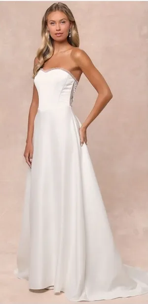 Lulus Eternal Gratitude White Floral Embroidered Strapless Maxi Dress thumbnail 1
