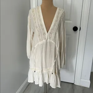 Free People Rugged Beauty Swing Dress Ecru thumbnail 3