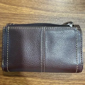 VTG Fossil Brown Buckle Leather Wallet with Stitching thumbnail 2