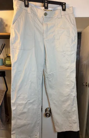 Democracy Cream Wide-Leg Cargo Pants thumbnail 1