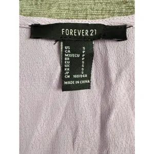 Forever 21‎ Lavender V-Neck Pintuck Mini Dress Long Sleeve Ruffle Hem Purple S thumbnail 5