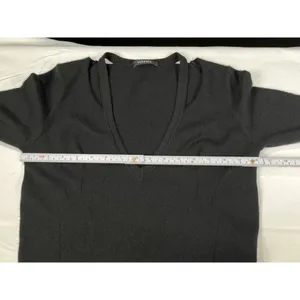 Versace Womens Black V Neck Long Sleeve Sweater Size 42 SKU 7360 thumbnail 5