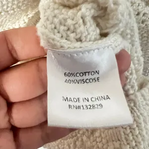 Tularosa Sweater Womens Small Cream Pointelle Knit Cropped Boho thumbnail 4