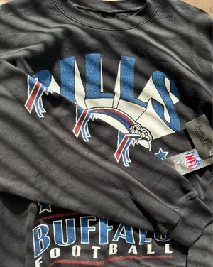 Junk Food Clothing Buffalo Bills Black Graphic Crewneck Sweatshirt thumbnail 4