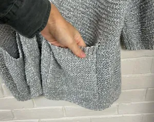 Aerie Grey Chunky Open Knit Oversized Cardigan Sweater Size XS/S thumbnail 5