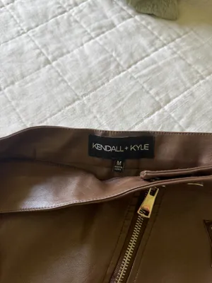 Kendall + Kylie Brown Leather Skirt thumbnail 3