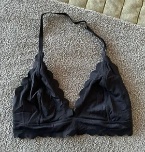 Urban Outfitters OUT FROM UNDER Black Scalloped Bralette thumbnail 1