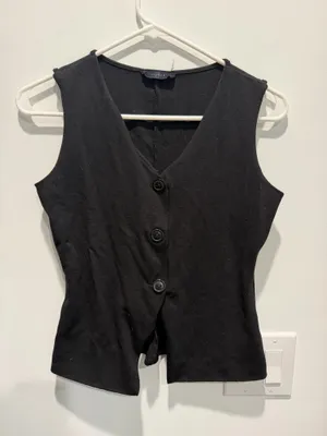 21 saints Black Vest Blouse Top thumbnail 1