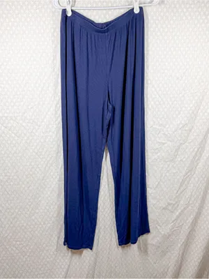 Barefoot Dreams Dark Blue Ribbed Wide Leg Malibu Pants thumbnail 2