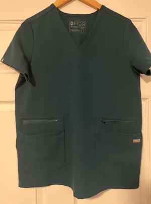 Figs Scrubs Accra‎ Rare Style Deep Green Scrub Top Size Small thumbnail 1