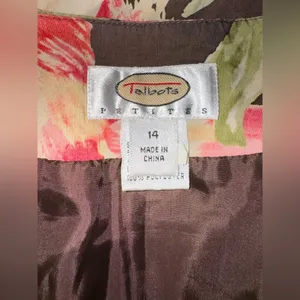 Vintage Talbots Silk Floral Knee Length Skirt Size 10 With Lining Spring thumbnail 2