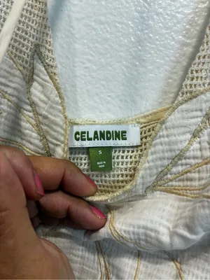 CELANDINE EMBROIDERED SHEER MESH MINI DRESS Cover Up Small thumbnail 5