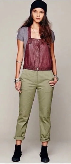 What Goes Around Comes Around Womens Green Tempest Straight Leg Overalls Medium thumbnail 1