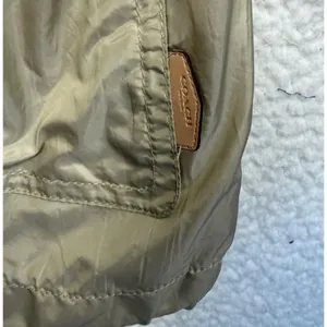 Coach Rain Coat Womens Large Beige Mid Length Zip‎ Jacket Drawstring Pockets thumbnail 5