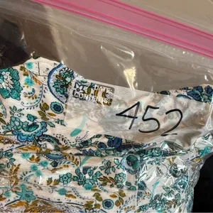 Altar'd State Long Sleeve Tiered Blue White Floral V-Neck Tie Dress Ruffle Flowy thumbnail 10