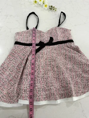 Zara Pink Tweed Sweetheart Camisole with Black Straps thumbnail 10