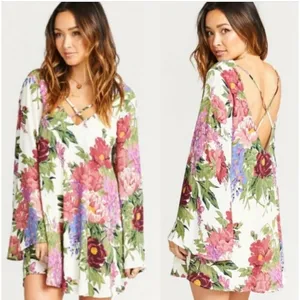 Show Me Your Mumu Joni Flow Dress Duchess Darling White Floral Size Medium‎ thumbnail 2