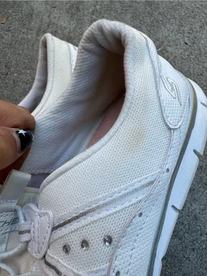 Skechers Women's White Slip-On Athletic Sneakers with Elastic Lacing thumbnail 4