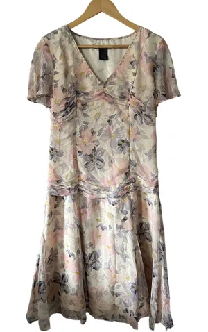 ECI New York Vintage Silk Drop Waist Dress Size 10 thumbnail 1