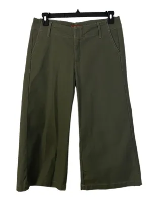 Lee One True Fit Olive Green Wide-Leg Capris Mid Rise Size Medium 11/12 thumbnail 1