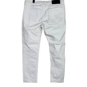 Zara Straight Leg High Rise Stretch Casual Ankle Cropped Denim Jean Zip 36 White thumbnail 5