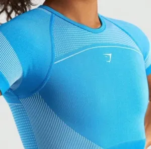 GYMSHARK Neon Blue Ultra Seamless Crop Top Size S thumbnail 4