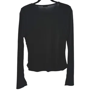 NWT Free People Intimately Black Long Sleeve Deep V-Neck Babydoll Top Size Large thumbnail 2
