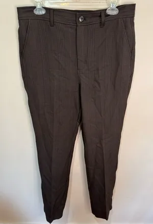 Ganni Womens Plaid Suiting Trousers Pants in Chocolate Brown Size 40 US‎ 8/10 thumbnail 1