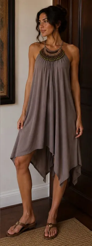 Chelsea & Violet Gray Dress with Beaded Detail Size M thumbnail 1