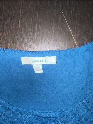 Jodifl Royal Blue Embroidered Boho Babydoll Tunic Dress Long Sleeve Flowy Mini thumbnail 5
